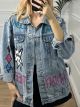 Denim Painted Jacket/Heart