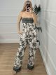 Wasp Nest Strapless Jumpsuit-Tiger/Khaki