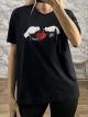 MY HEART Cotton T-Shirt/Black