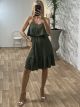 Ruffles Mini Dress-2990/Khaki