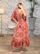 Silk Dress-1018/Orange