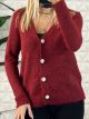 Strass Buttons Cardigan/Burgundy