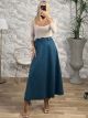 Suede Belt Skirt/Petrol