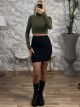 Mini Knitted Meander Skirt/Black