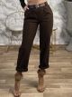 Viscose Belt Pants-1629/Chocolat