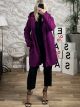 Hood Boucle Buttons Coat/Magenta