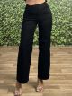 Side Button Denim Pants-7582/Black