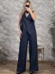 Cotton Vest Denim Set/Dark Blue