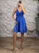 Silk Boho Mini Dress NEW-2665/Blue&Ciel