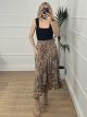 Midi Wrap Skirt/Leopard 