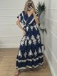 Maxi Boho Dress-2510/Blue