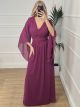 Big Sleeves Maxi Dress/Magenta
