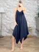Sleeveless Asymmetrical Jumpsuit-82865/Navy Blue