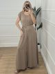 Wide Leg Jumpsuit/Beige