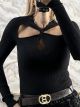 Knitted Tie Top/Black