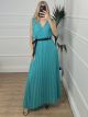 Muslin Rufflesleeves Pleated Dress/Mint