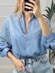 Rhinestones Denim Shirt/Light Denim