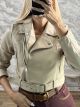 Leather Jacket-63253/Beige