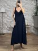 Plus Size Lingerie Maxi Dress/Navy Blue