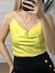 Drape Satin Top/Yellow