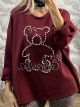 Pearly Teddy Sweatshirt/Burgundy