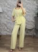 Safari Viscose Shirt&Pants Set-13783/Yellow