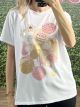 WOW Big Flower T-Shirt/Pink&Beige