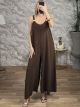 GoldPins Straps Jumpsuit-8939/Chocolat