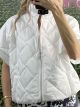 Quilted Bomber Jacket/White