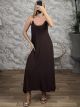 GoldBuckle Straps Maxi Dress-NEW/Chocolat