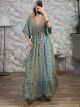 Short Sleeves Silk Maxi Dress-1267/Veraman