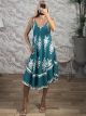 Viscose Short Dress-6220/Petrol