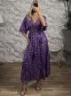 Silk ShortSleeves Maxi Dress-2660/N4