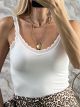 Lace Straps Cotton Top-2075/White