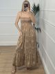 Wasp Nest Boho Maxi Dress/Camel
