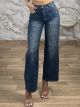 Leopard Highwaist Denim Pants-7711/Blue
