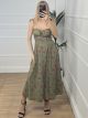 Midi Dress Buttons/Cherries Khaki
