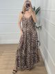 Silk Leopard Oversized Dress-1090/Chocolat
