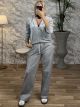 Lace Zipper Tracksuit Set/Grey