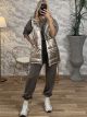 Metallic Sleeveless Jacket-9075/Silver