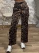 Leopard Pocket Sweatpants-5311/Chocolat