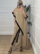 Oversized Black Stripe Set/Beige