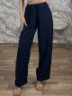 Cotton&Linen Pants-5966/Navy Blue