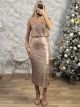 Sequins Midi Skirt/RoseGold