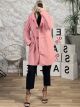 Hood Boucle Buttons Coat/Salmon Pink