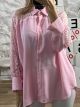 Viscose Oversized Lace Shirt/Pink