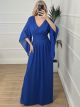 Big Sleeves Maxi Dress/Blue Royal