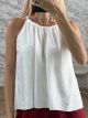 Asymmetrical Viscose Top-47328/White