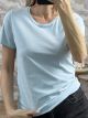 Cotton Mono T-Shirt CrewNeck/Ciel