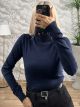 Viscose TurtleNeck Top-3080/Navy Blue